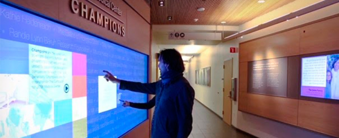Video wall corporativo, digital signage, vide wall, pantallas touch