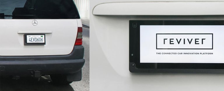 Digital signage powers license plates